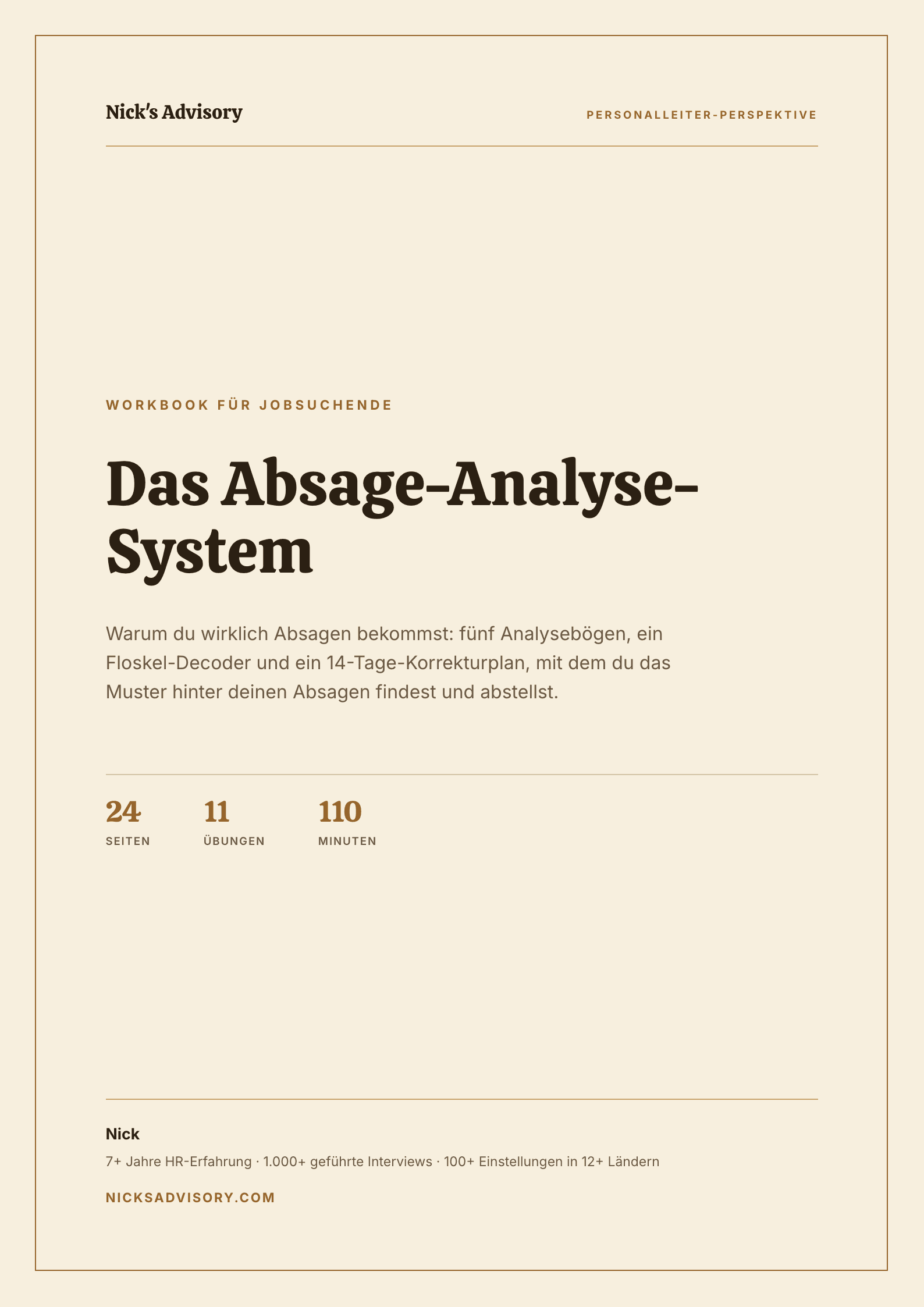 Cover of the career guide “Why Your Applications Get Rejected in Germany” by Nick's Advisory